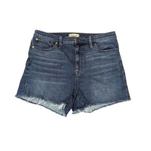 Madewell High-Rise Denim Shorts Blue Cut Off shorts 27 4 Stretch Raw hem Jean